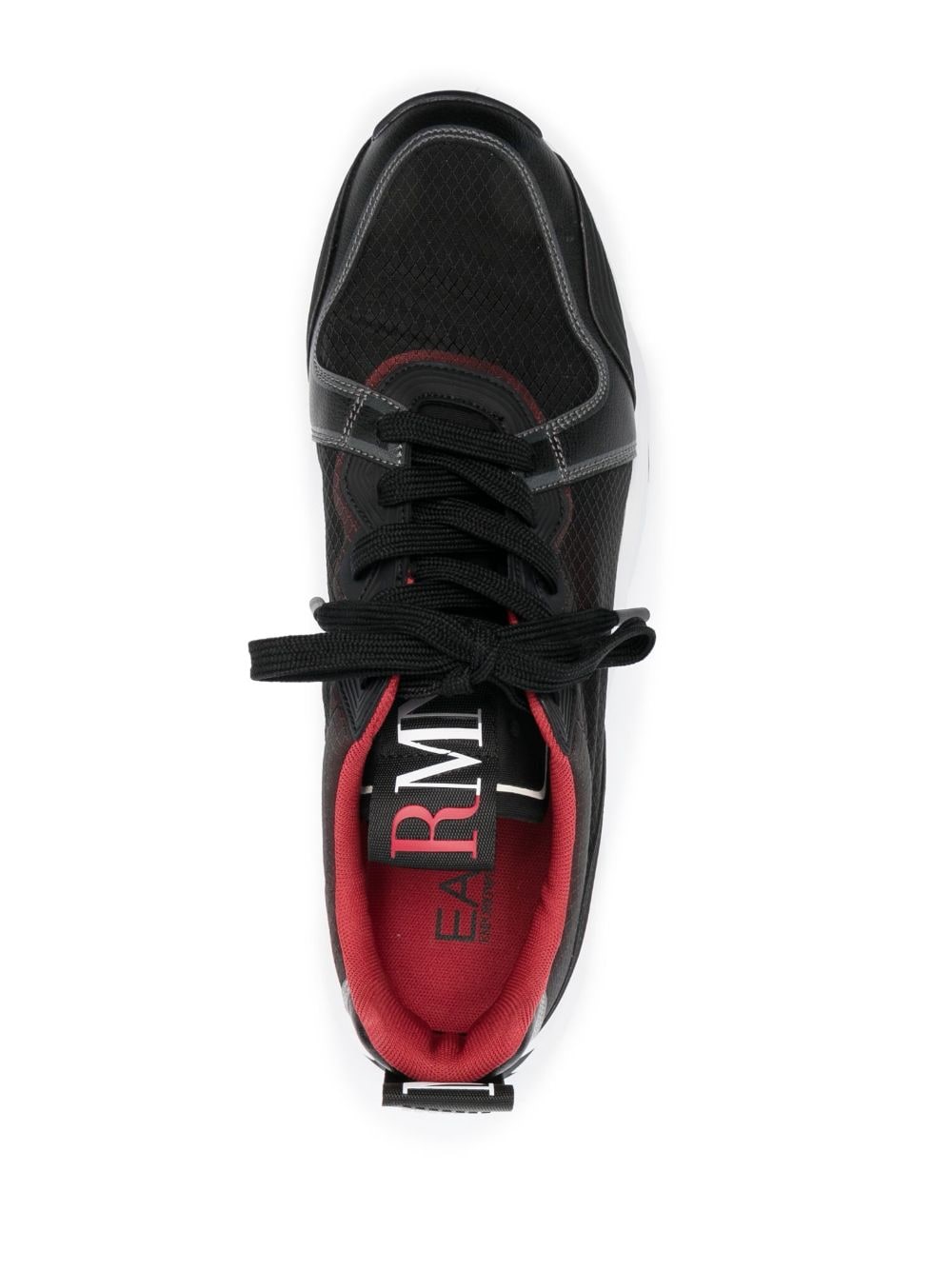 Shop Ea7 Mesh-panelled Low-top Sneakers In Black