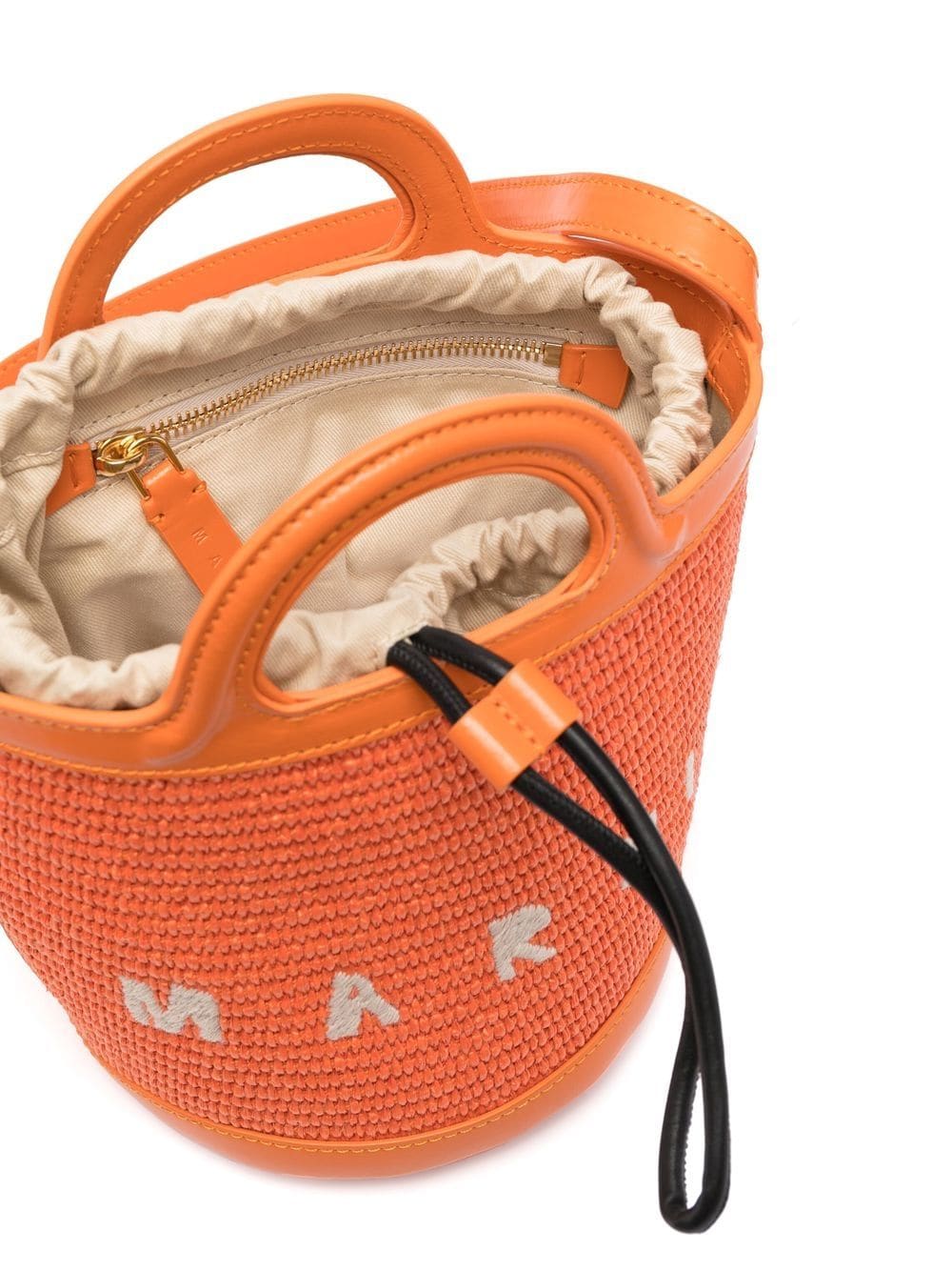 Shop Marni Mini Tropicalia Bucket Bag In Orange