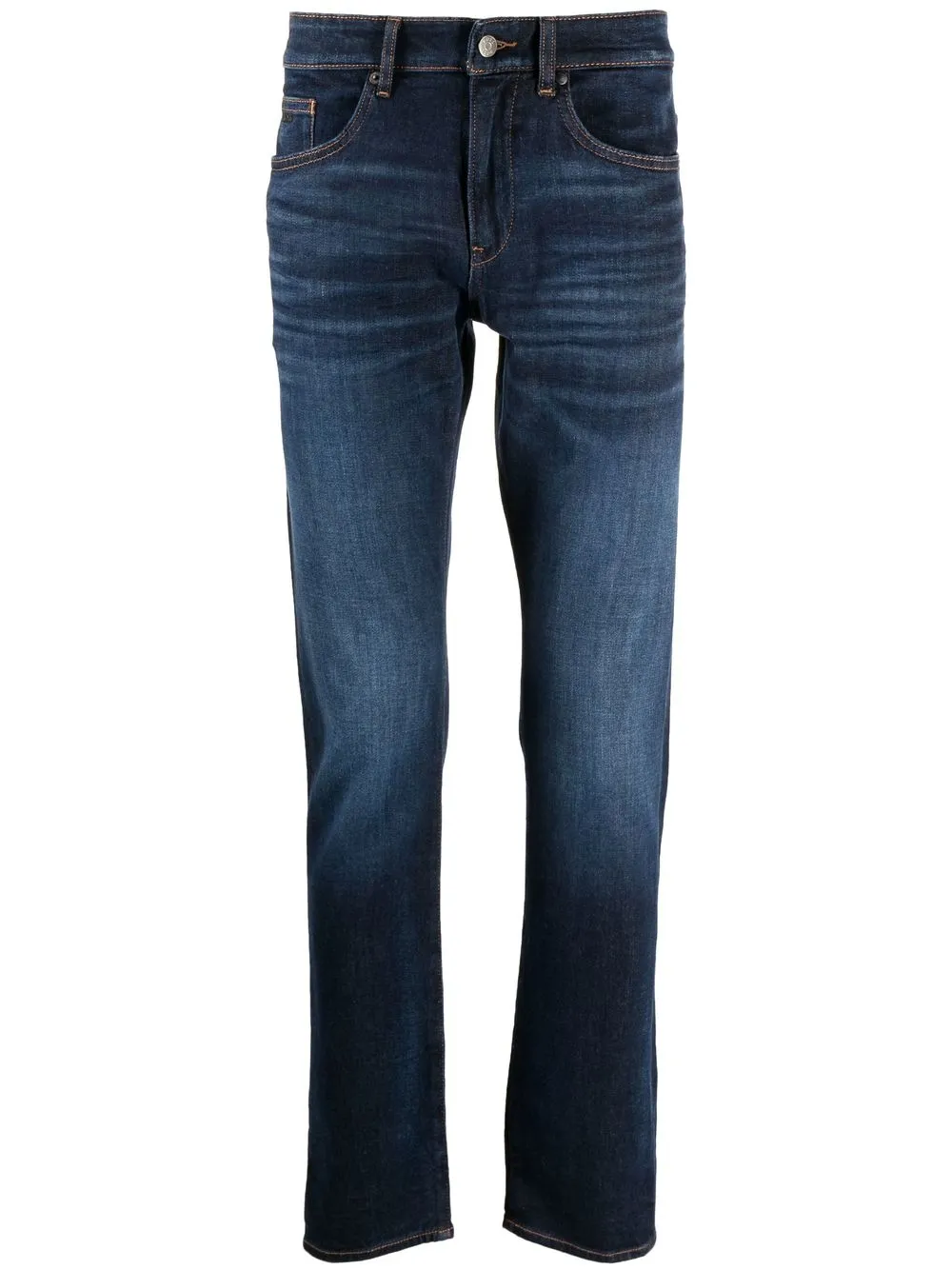 

BOSS logo-patch straight-leg jeans - Azul