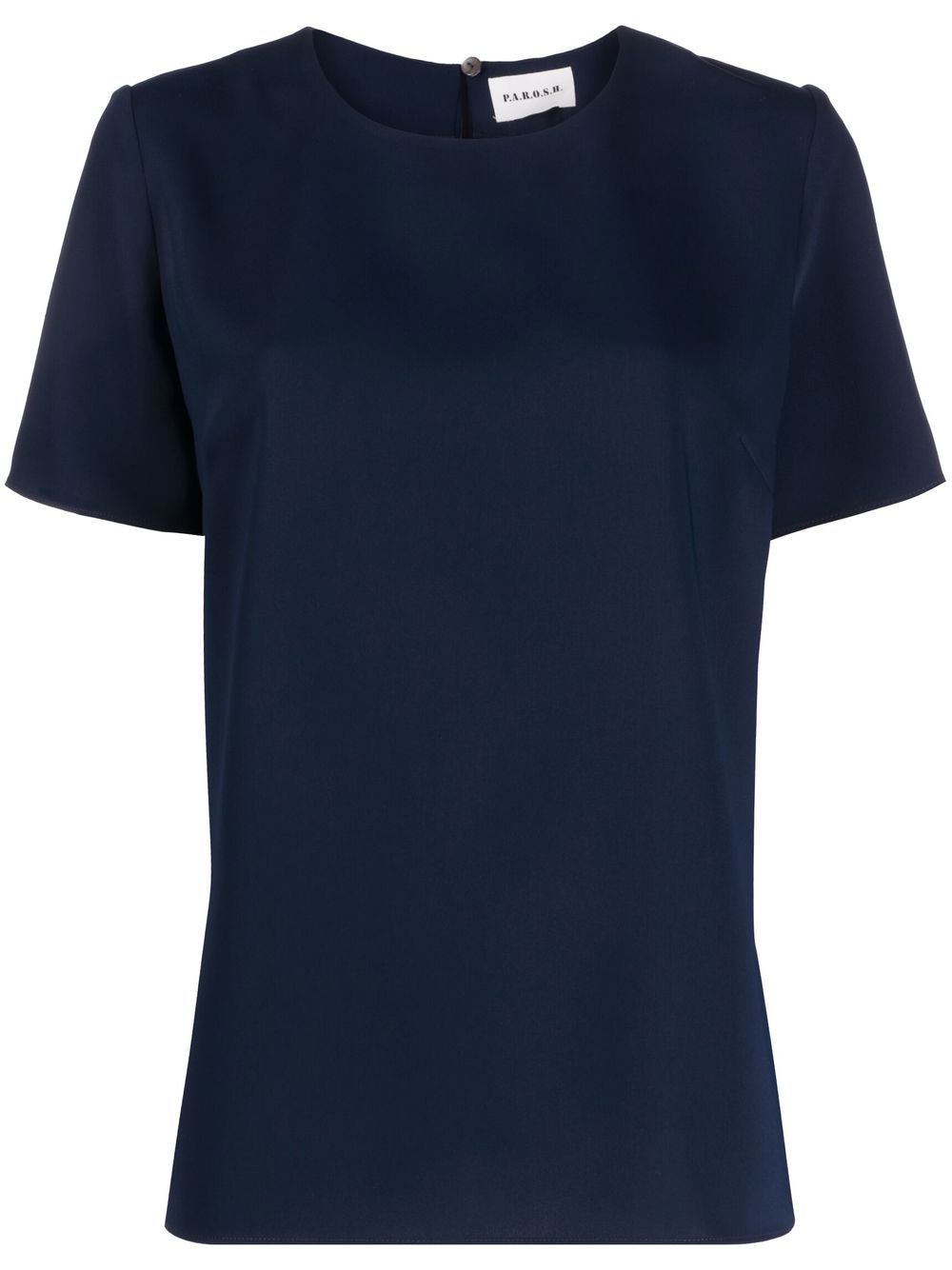 Shop P.a.r.o.s.h Short-sleeved Cady Blouse In Blue