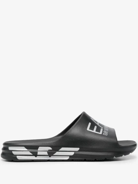 Ea7 Emporio Armani logo-print slip-on slides