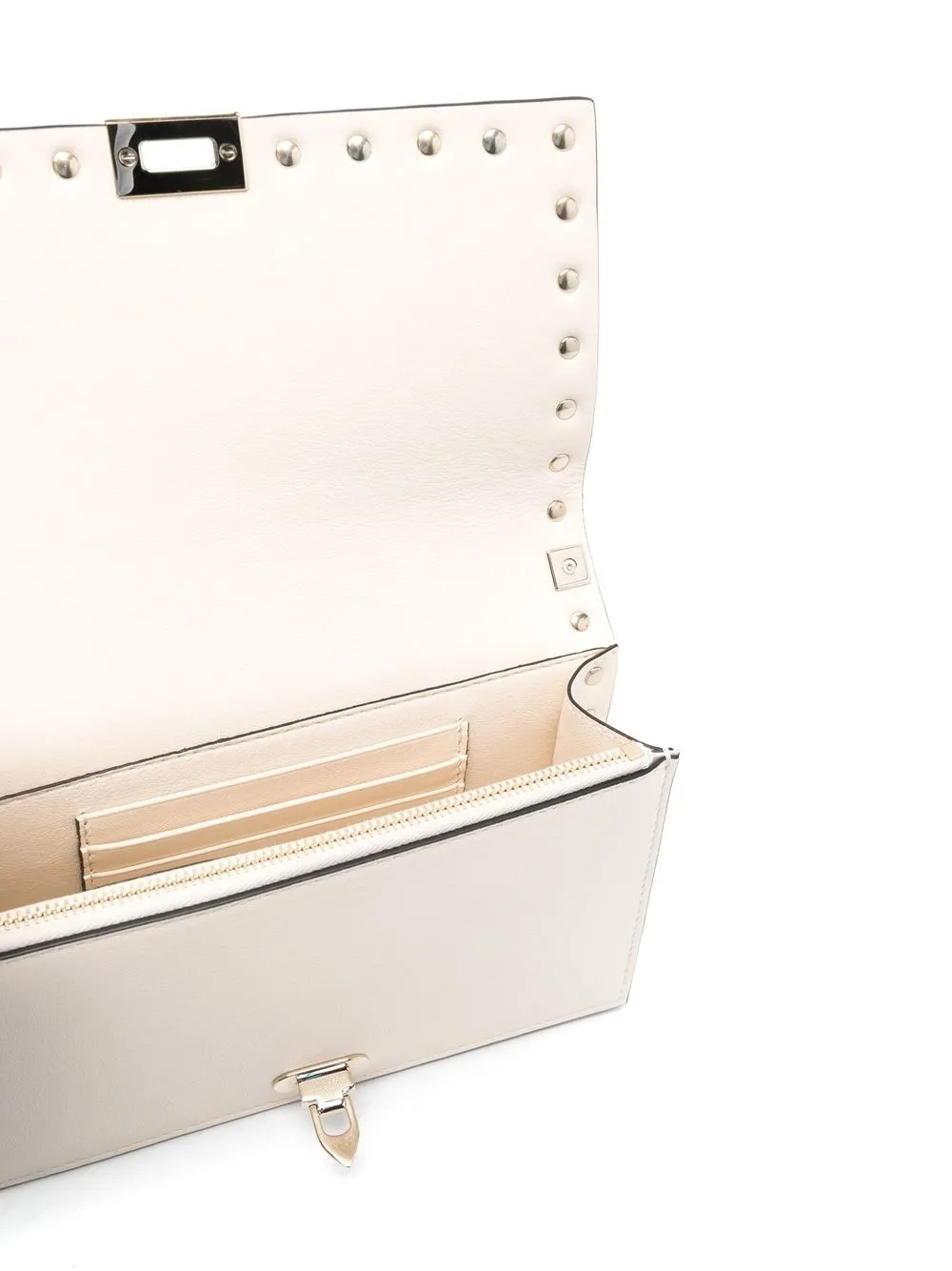 Shop Valentino Rockstud Clutch Bag In White