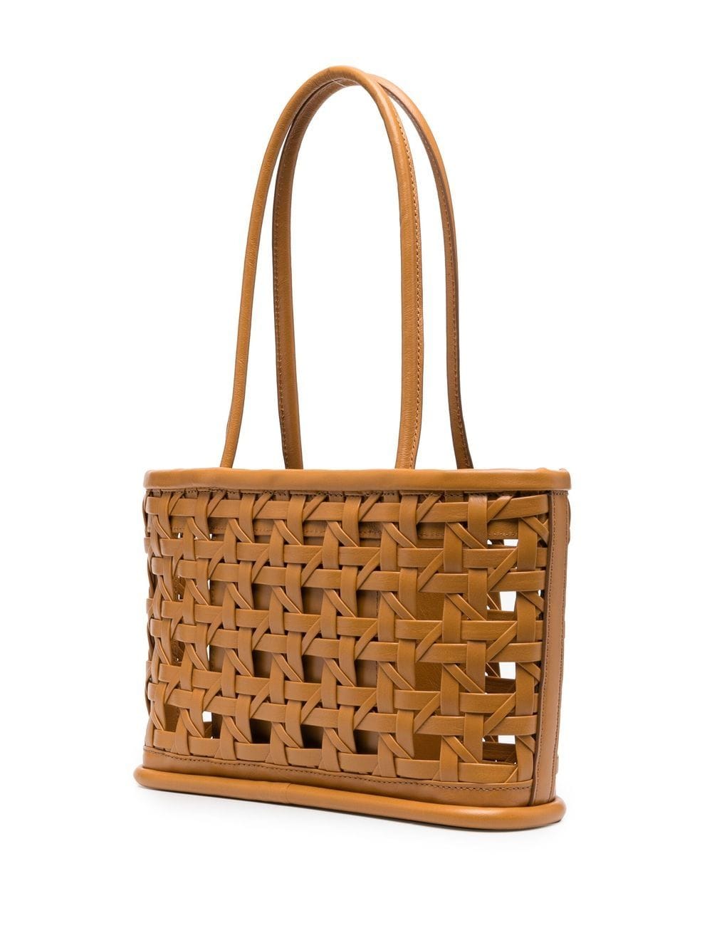 Shop Lemels Interwoven Leather Tote Bag In Braun