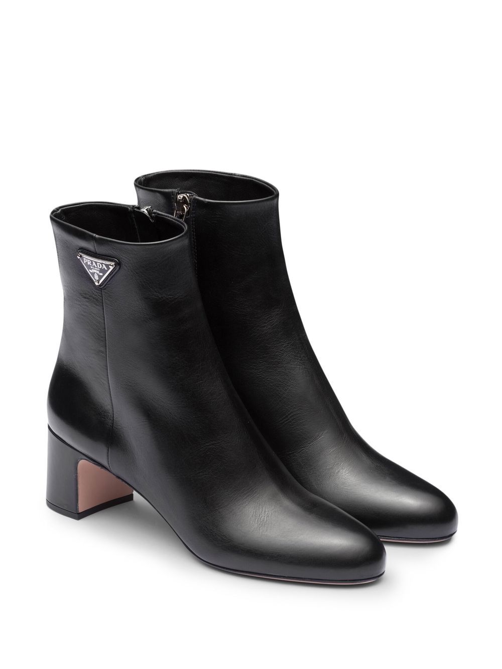 Image 2 of Prada logo-plaque leather ankle boots