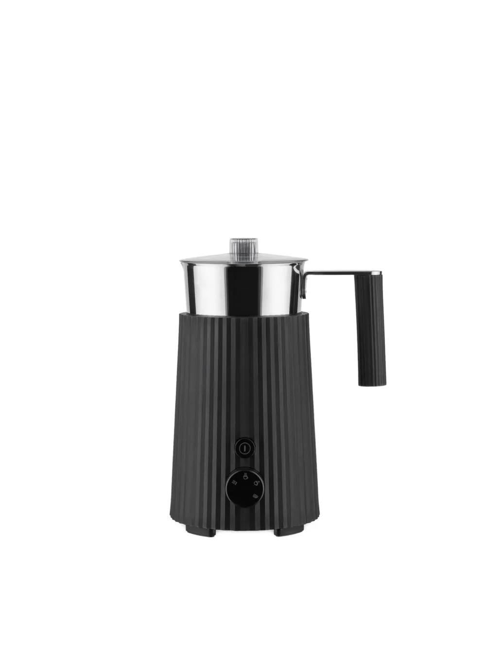 Alessi Ribbed Milk Frother (35cl) In Black