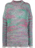 The Attico crew neck crocheted jumper - Pink