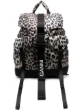 GANNI leopard-print buckled backpack - Brown