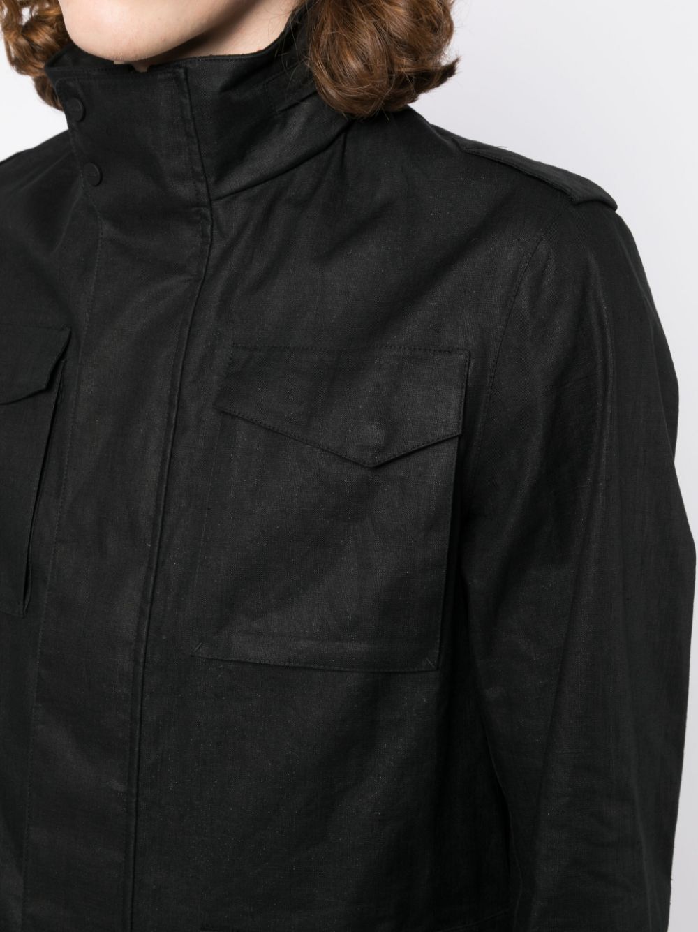 Shop Herno Patch-pocket Field Jacket In Schwarz