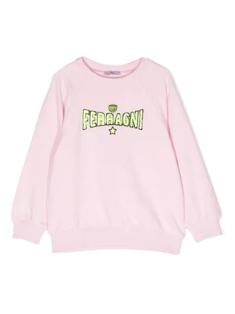 Chiara Ferragni Kids logo-embroidered stretch-cotton sweatshirt