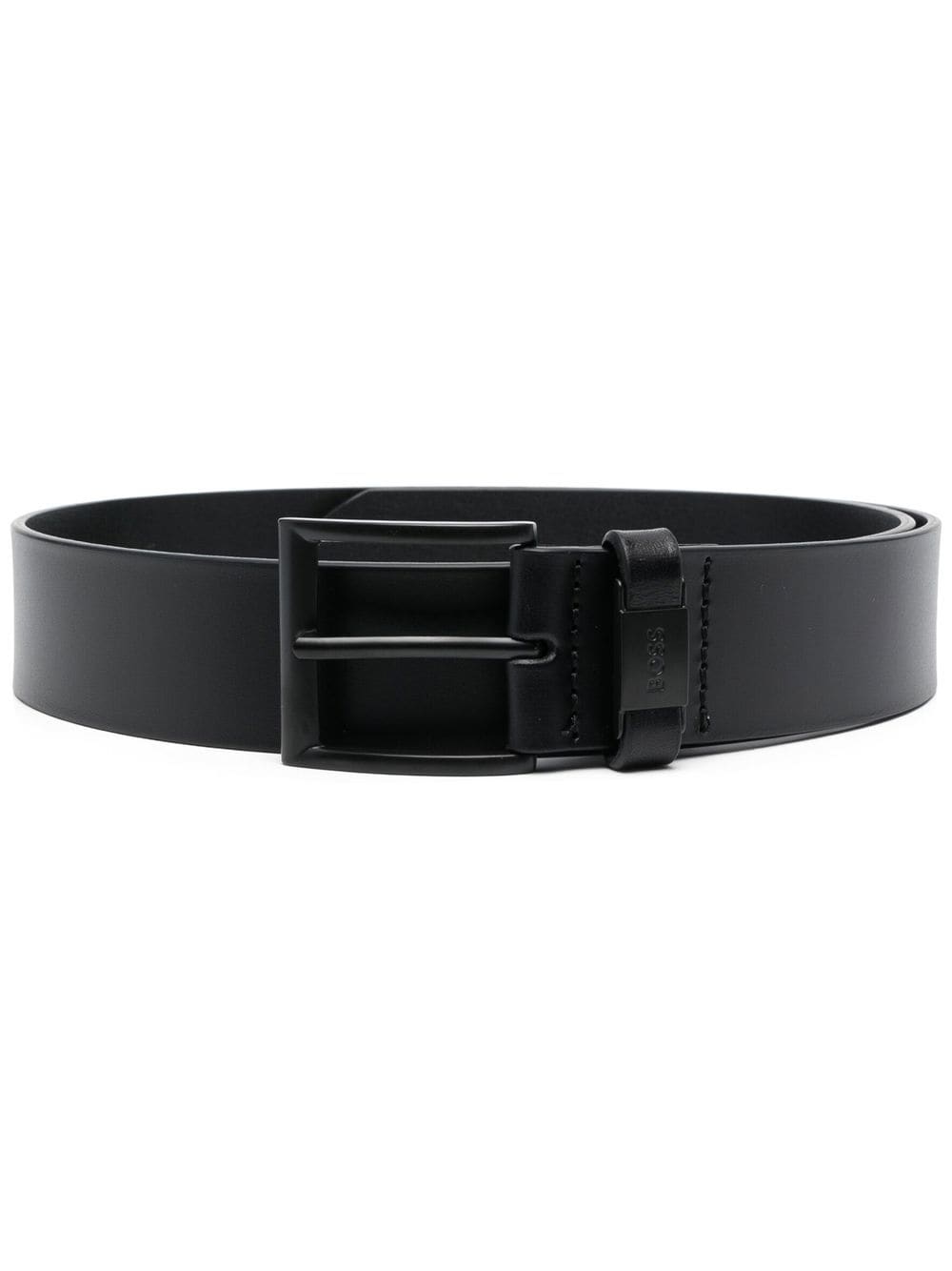Hugo Boss Leather Buckle Belt In Black