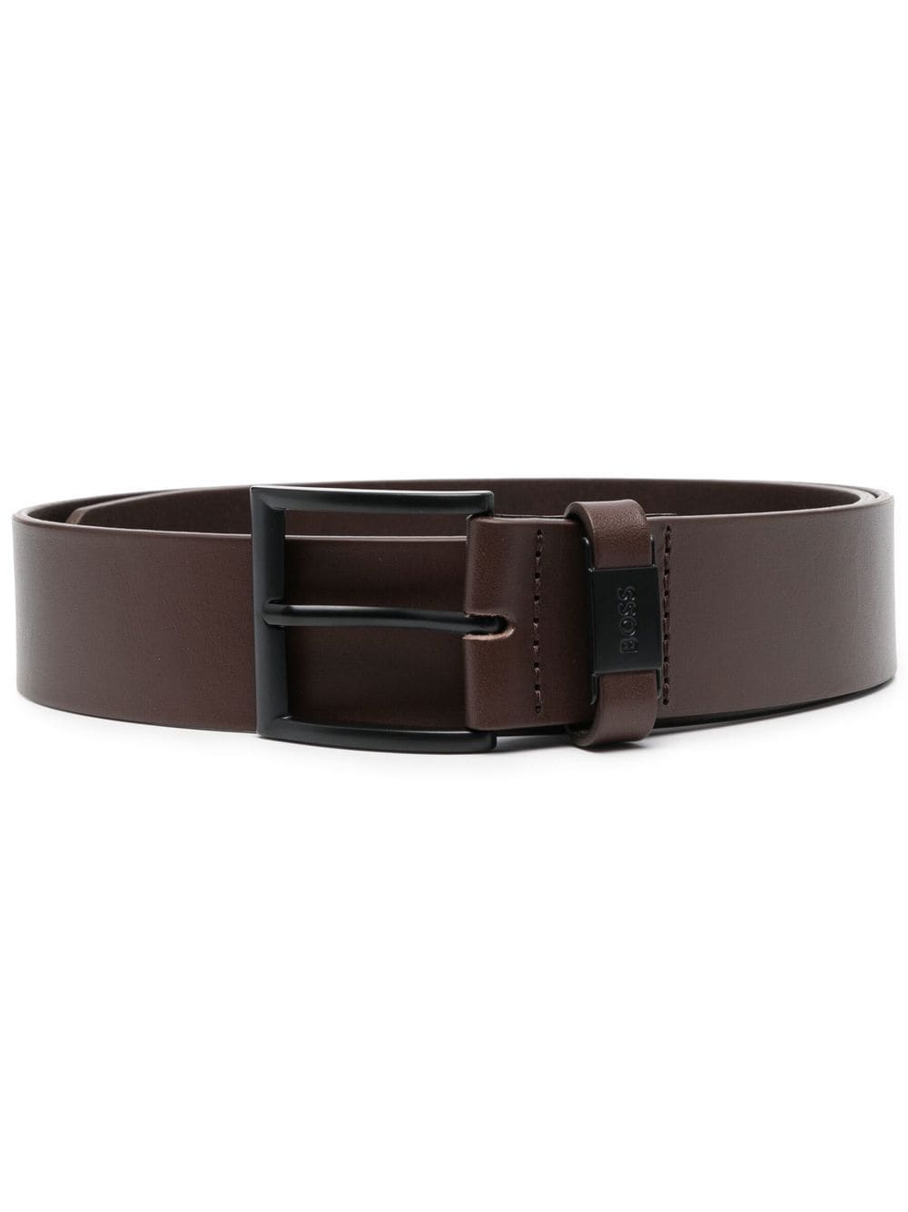Hugo Boss Leather Buckle Belt In Brown