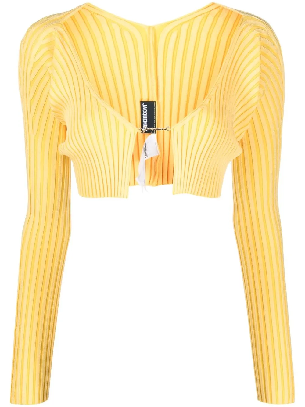 

Jacquemus Pralù logo-plaque cropped cardigan - Yellow