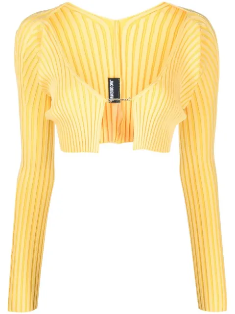 Jacquemus Pralù logo-plaque cropped cardigan