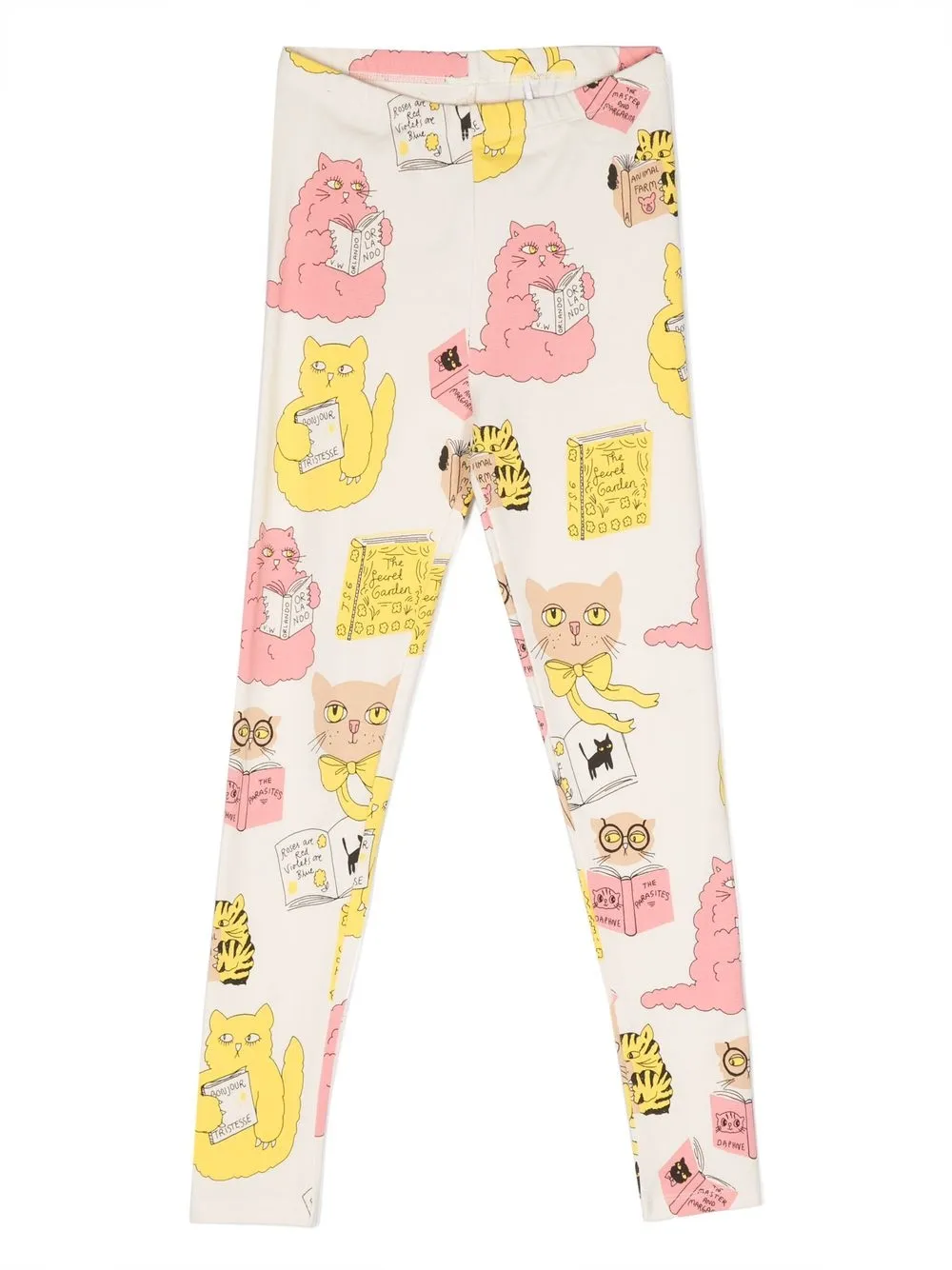 

Mini Rodini Ivory Cotton Cats & Books Leggings - Neutrals