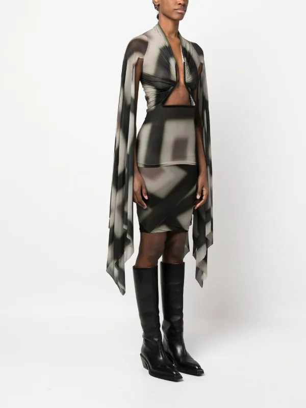 ファッション人気ブランドランキング Rick Owens semi-sheer Draped Top | Black | FARFETCH トップス