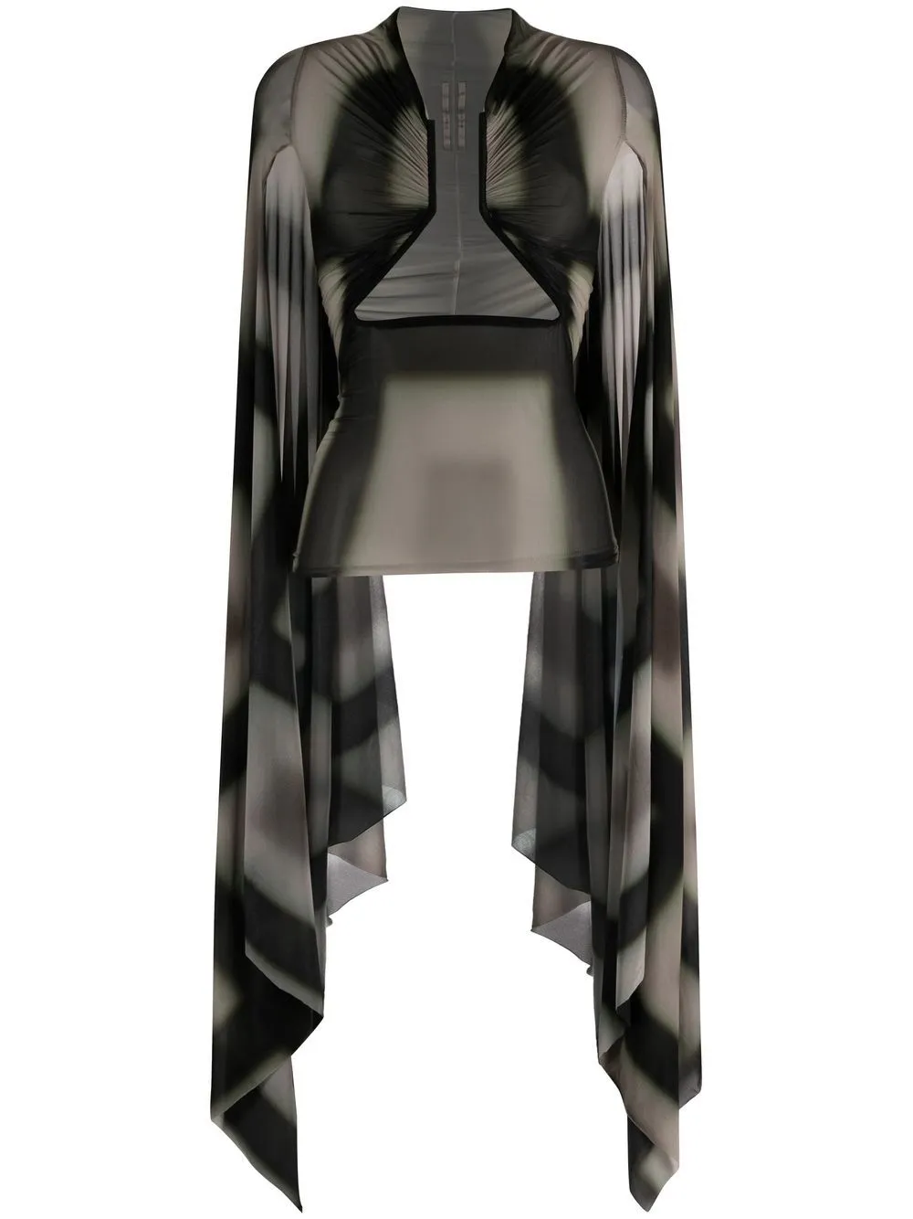 Rick Owens Printed Long Sleeve Top In Black