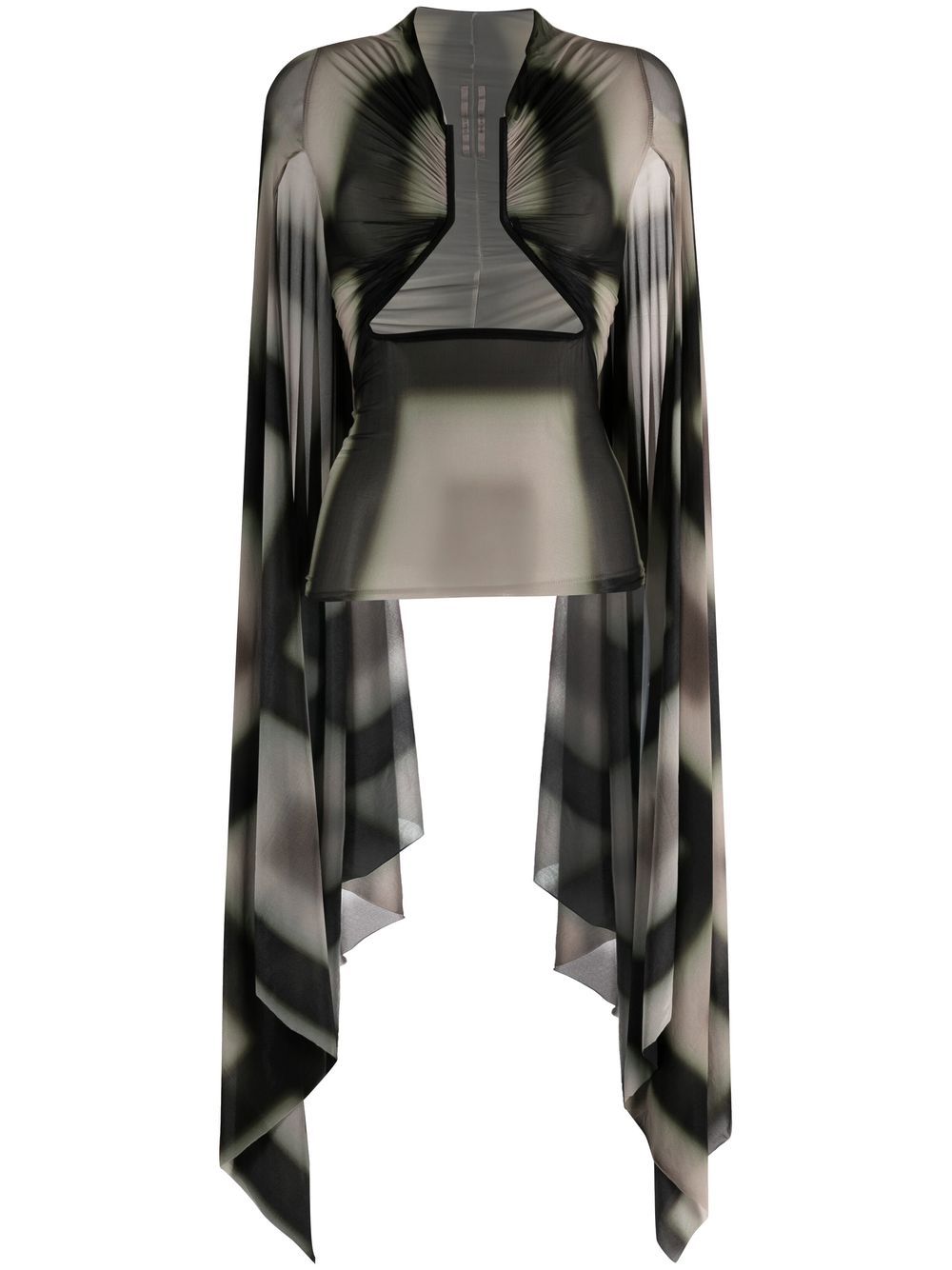 RICK OWENS SEMI-SHEER DRAPED TOP