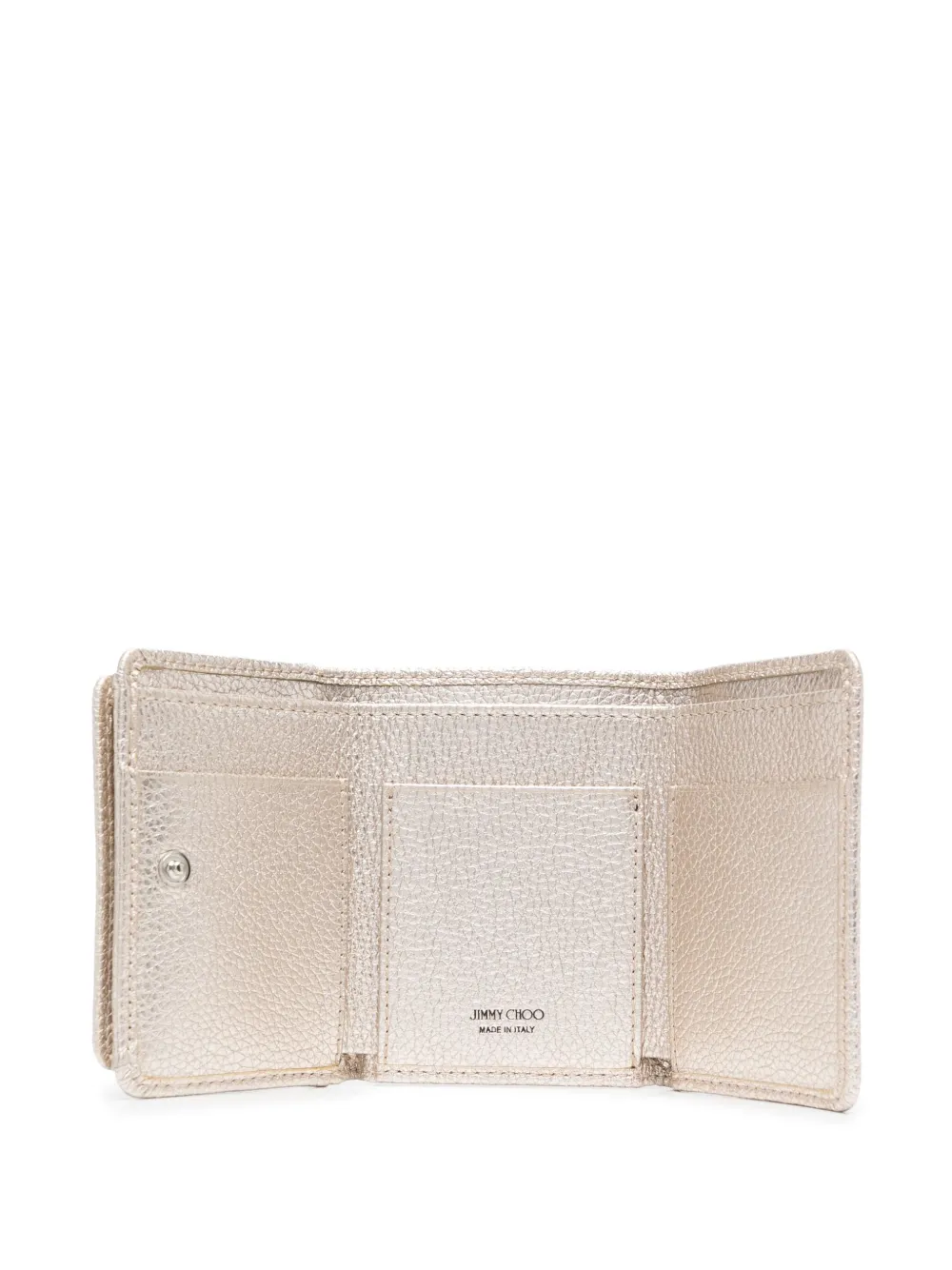 Jimmy Choo Starembellished Trifold Leather Wallet In Gold ModeSens