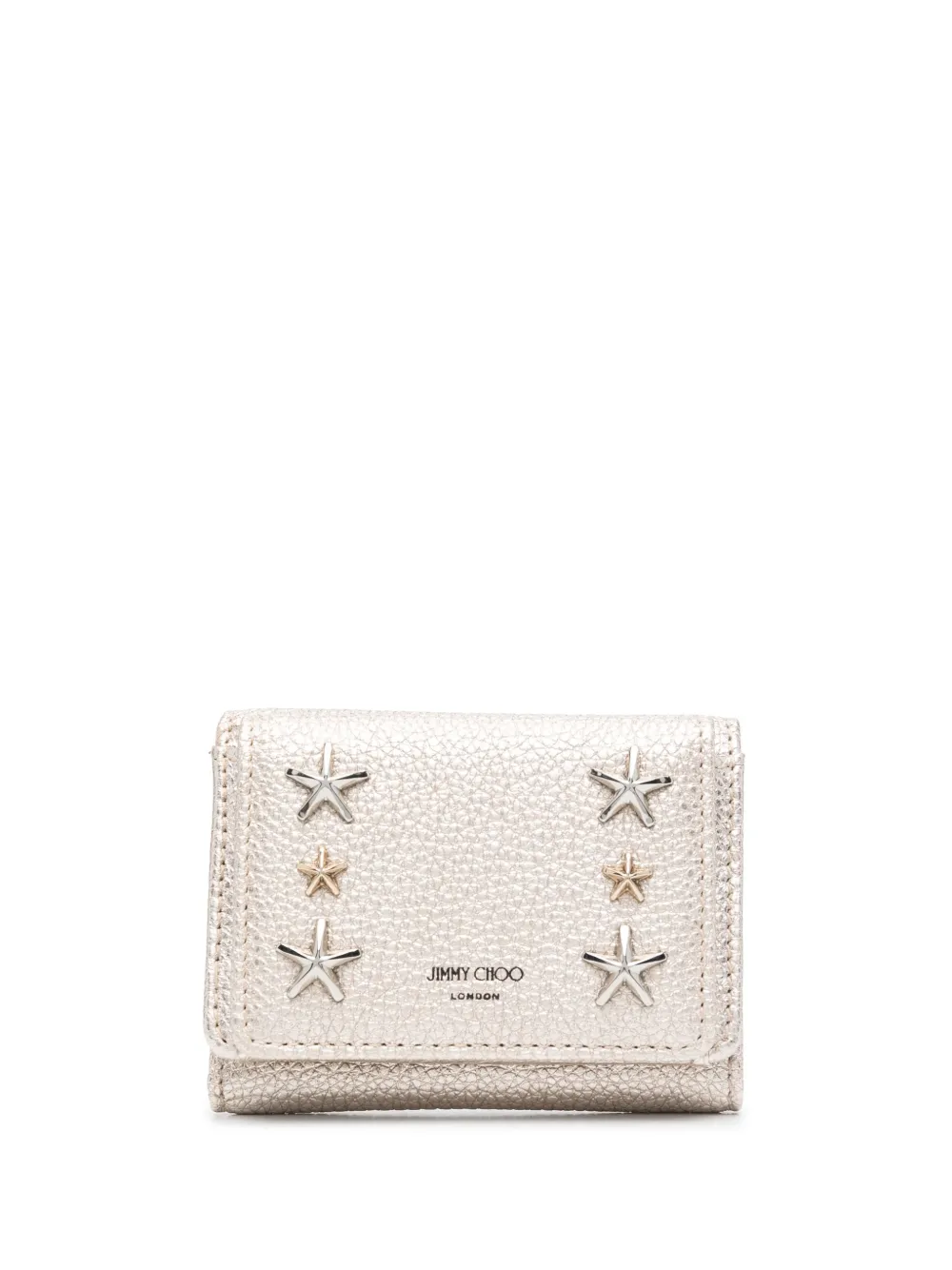 Jimmy Choo Starembellished Trifold Leather Wallet In Gold ModeSens
