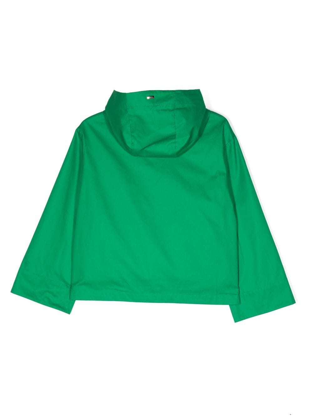 Herno Kids Regenjack met logo-voering - Groen