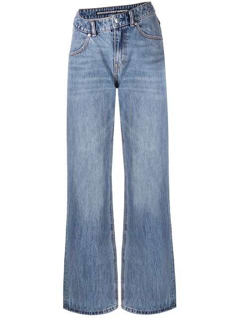 Alexander Wang asymmetric-waist denim jeans