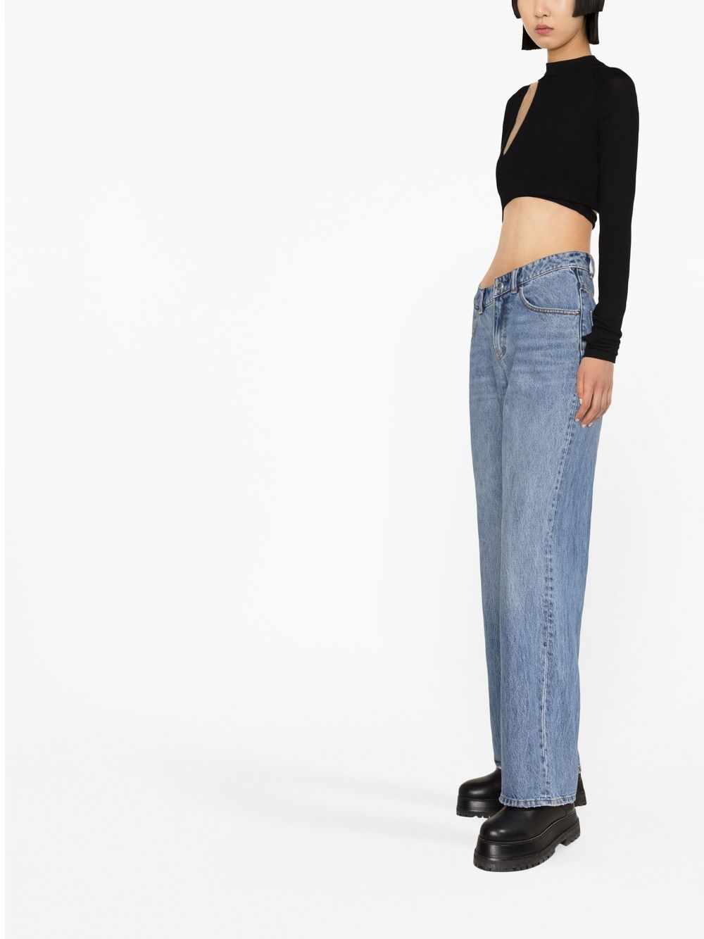 Shop Alexander Wang Asymmetric-waist Denim Jeans In Blue