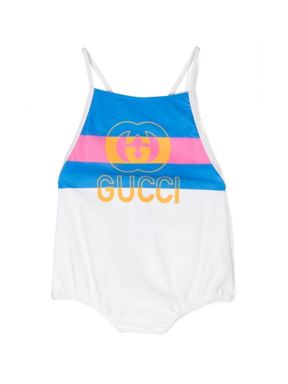 Image 1 of Gucci Kids logo-print square-neck swimsuit