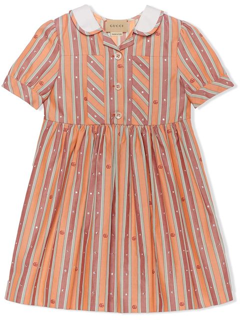 Gucci Kids striped Oxford cotton dress