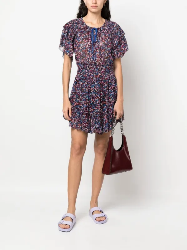 【関税&送料込】Marant Etoile Florise Dress Isabel Marant Womens Étoile Florise Mini Dress, 36, Red at