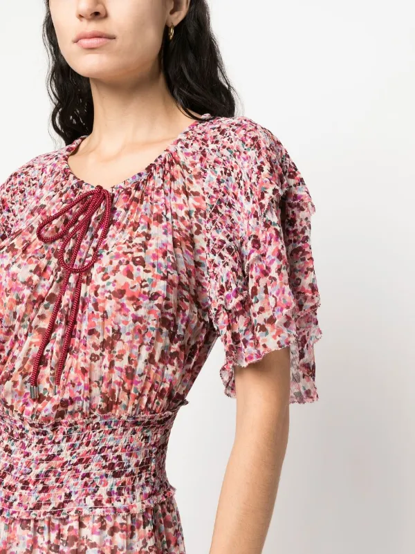 MARANT ÉTOILE Florise abstract-print Dress | Red | FARFETCH JO