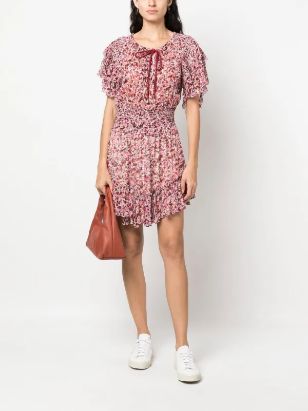 MARANT ÉTOILE Florise abstract-print Dress | Red | FARFETCH JO