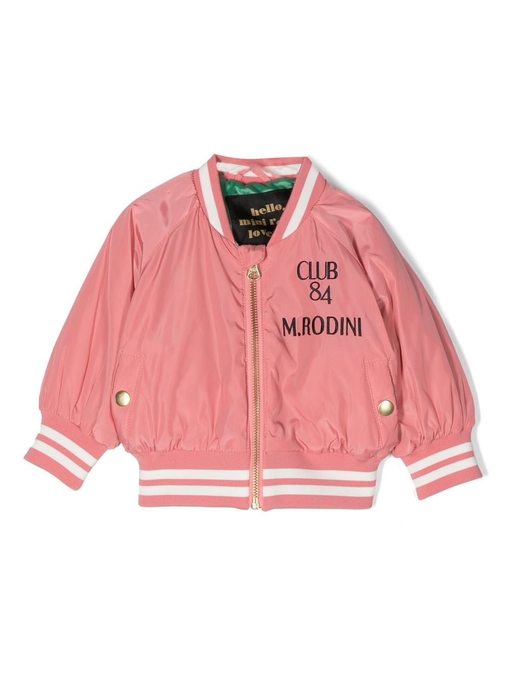 mini rodini veste bomber à logo imprimé - rose