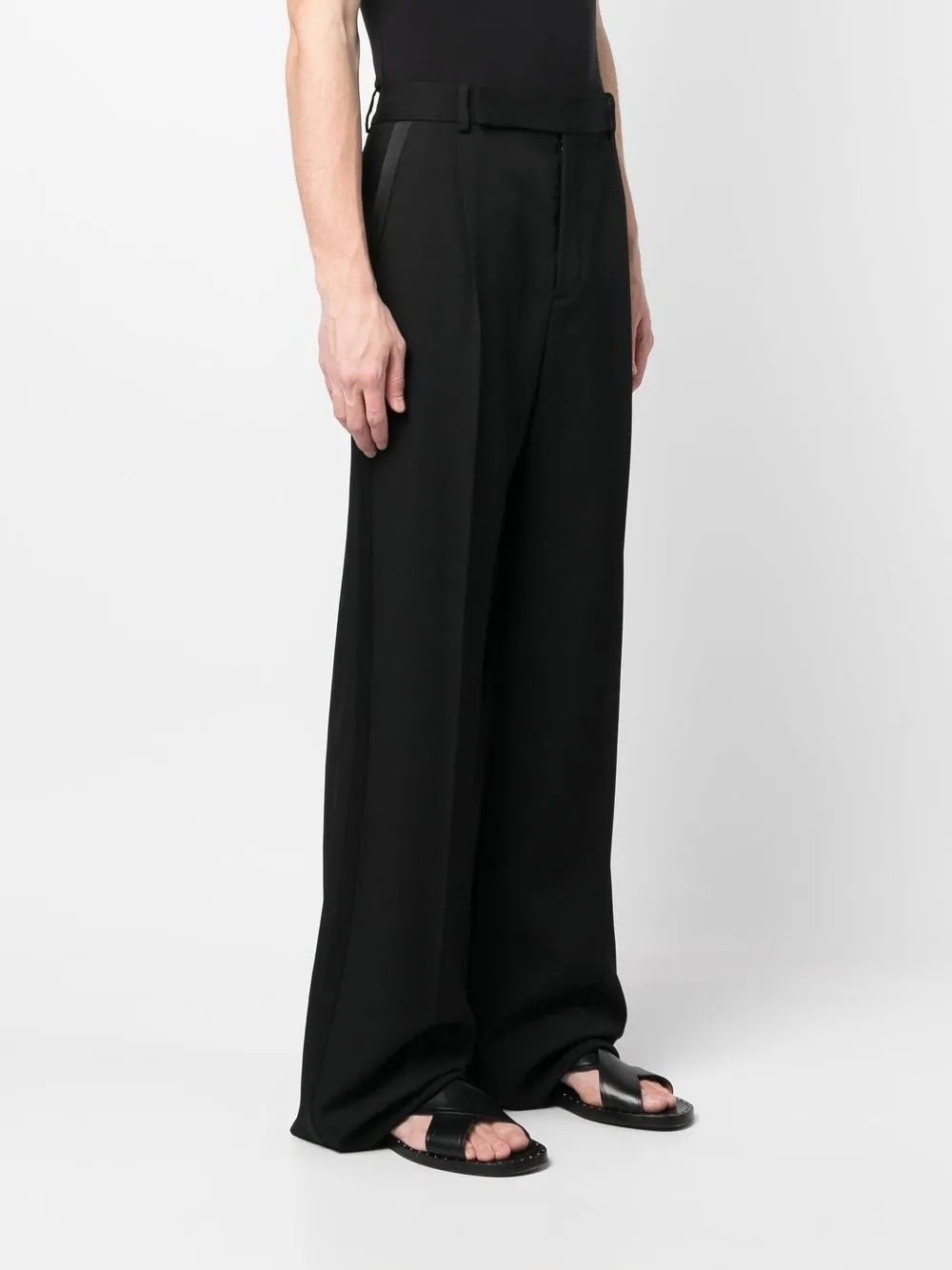 Shop Saint Laurent High-waist Tailored Trousers In Black