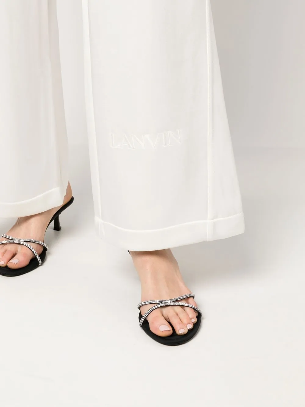 Lanvin Wide-leg Track Pants In White