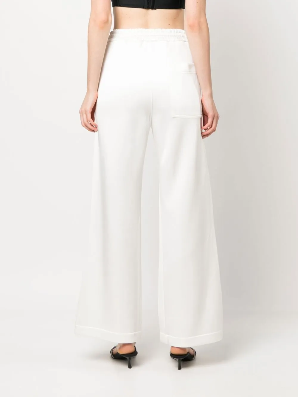 Lanvin Wide-leg Track Pants In White
