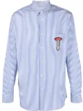 Lanvin patch-detail striped shirt - Blue