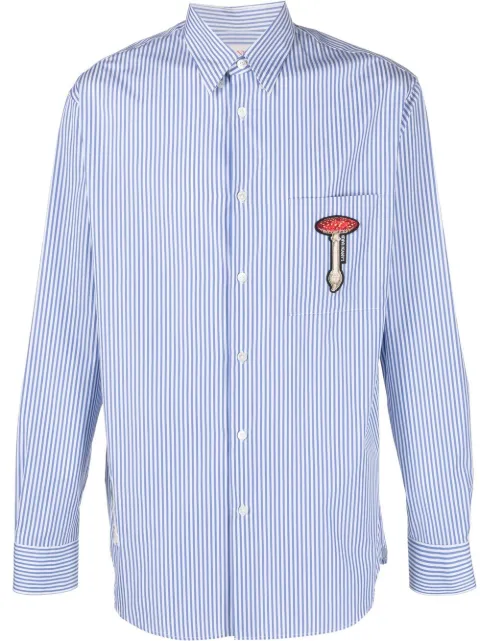 Lanvin patch-detail striped shirt