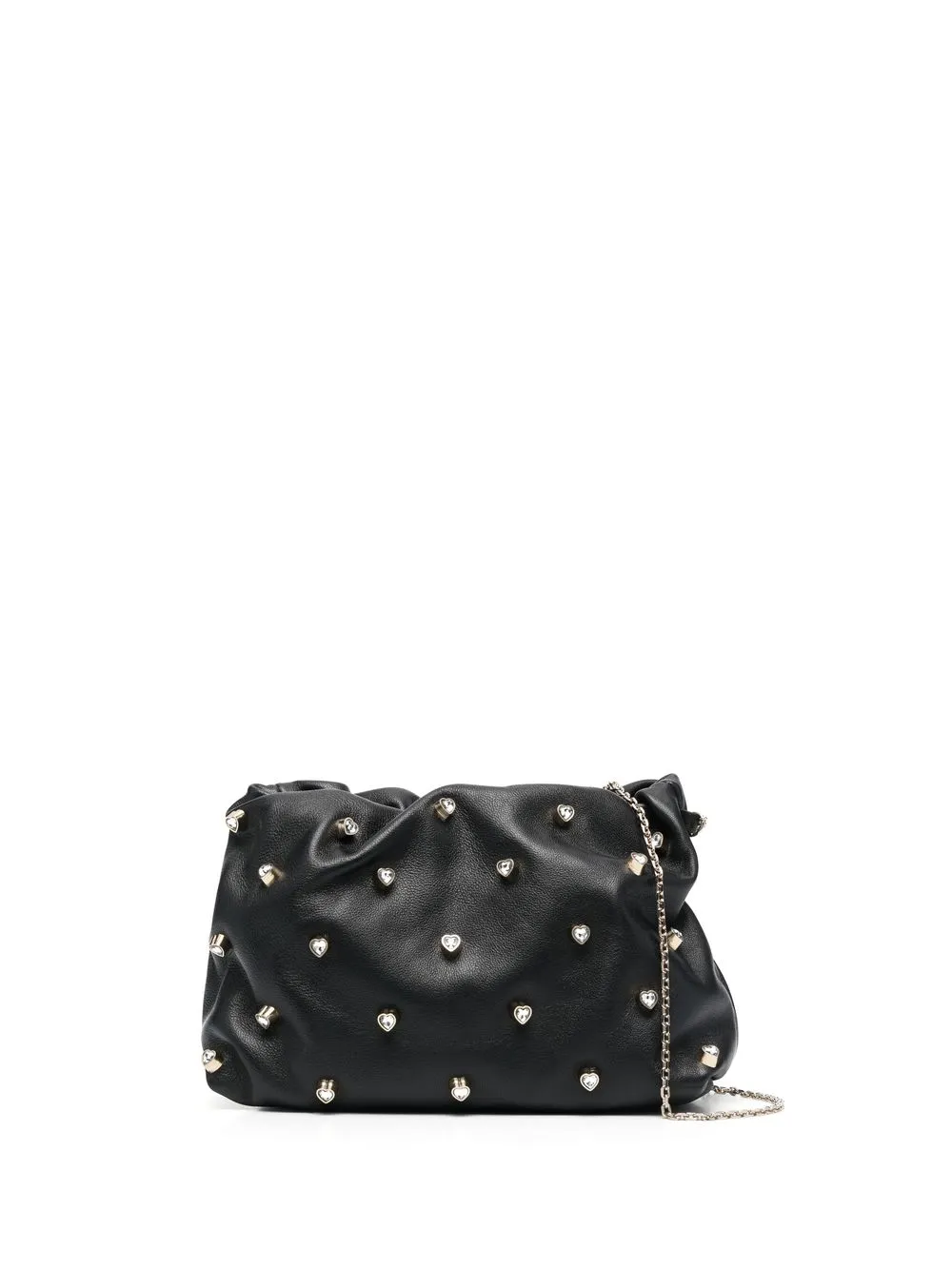 RED(V) heart crystal-embellished shoulder bag - Negro