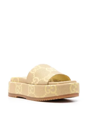 Gucci platform hotsell slides women