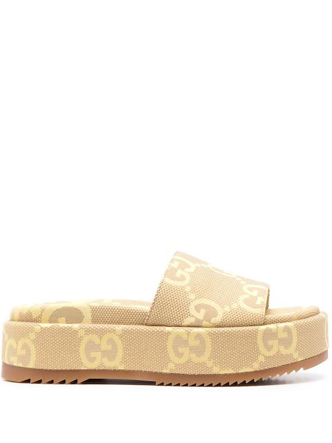 Gucci jumbo GG platform slides