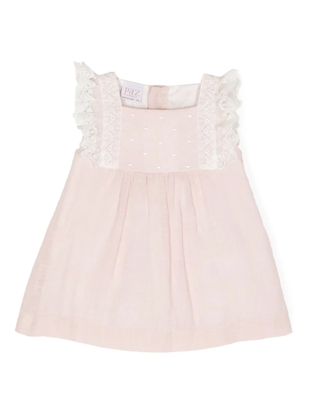 Paz Rodriguez Babies' Floral Lace-detail Dress In Pink