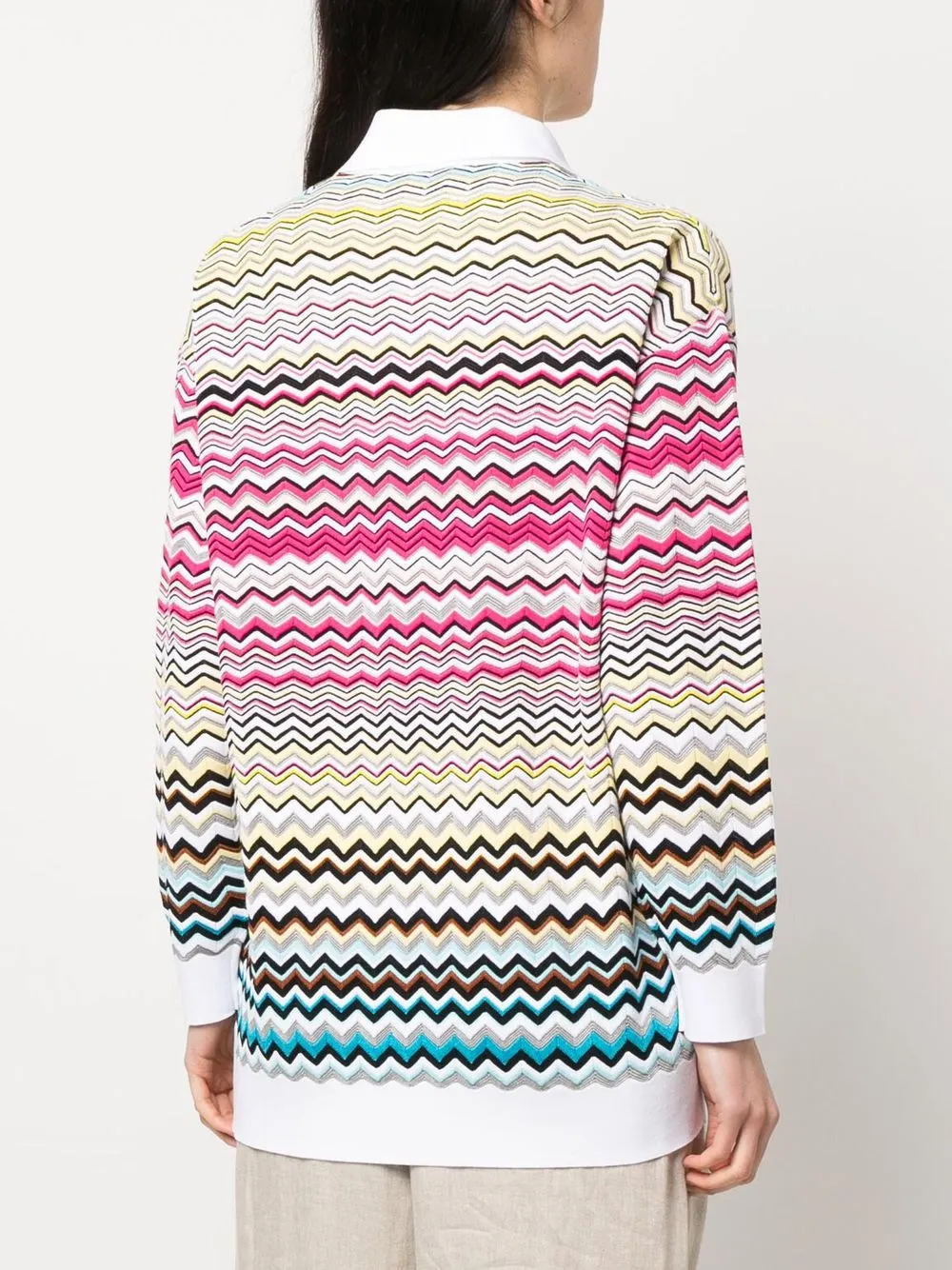 Shop Missoni Zigzag Woven Jumper In Weiss