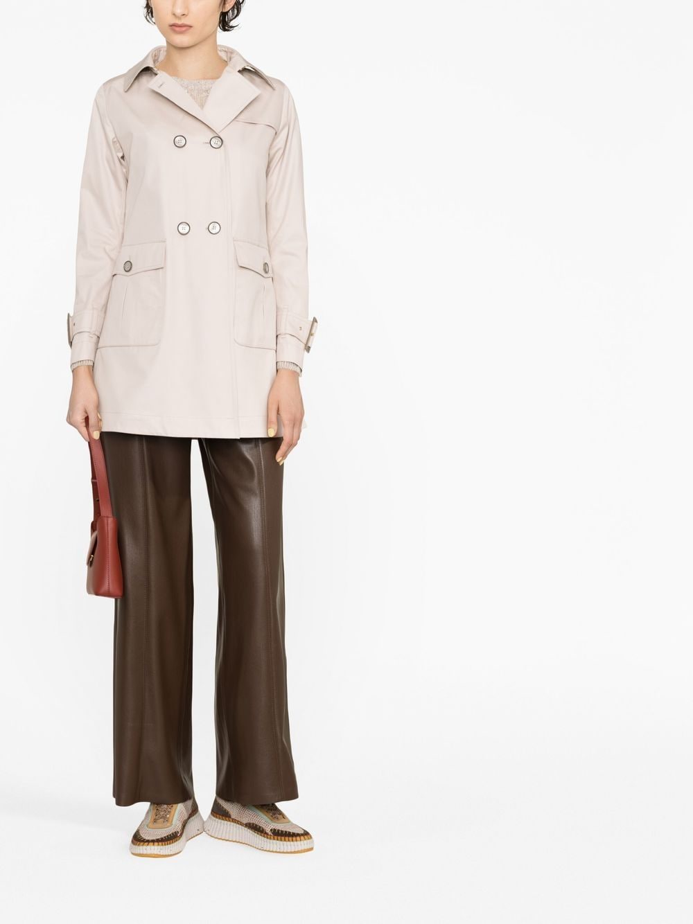 Herno Trenchcoat met dubbele rij knopen - Beige