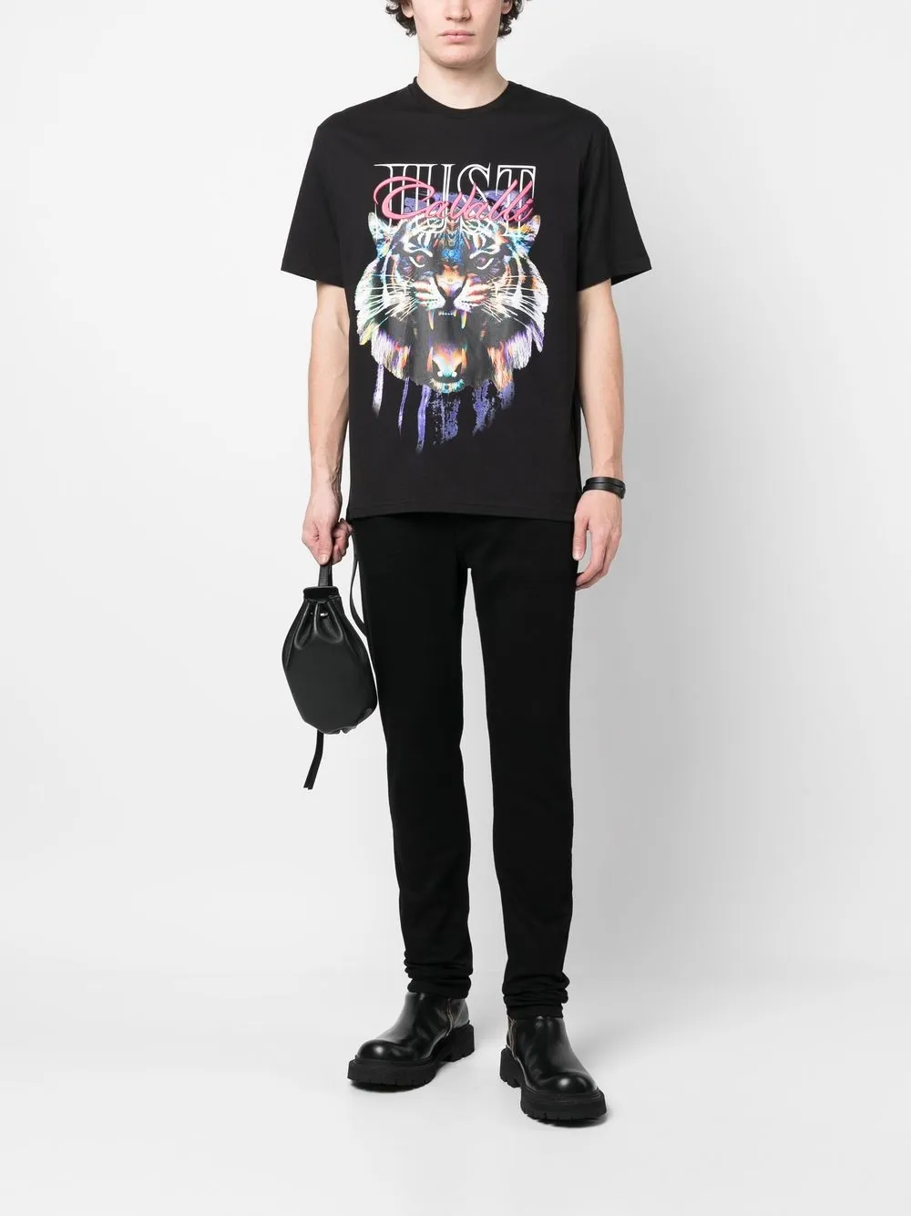 Just Cavalli T-shirt met print - Zwart