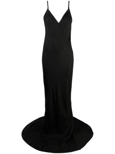 Rick Owens - V-neck slip satin gown