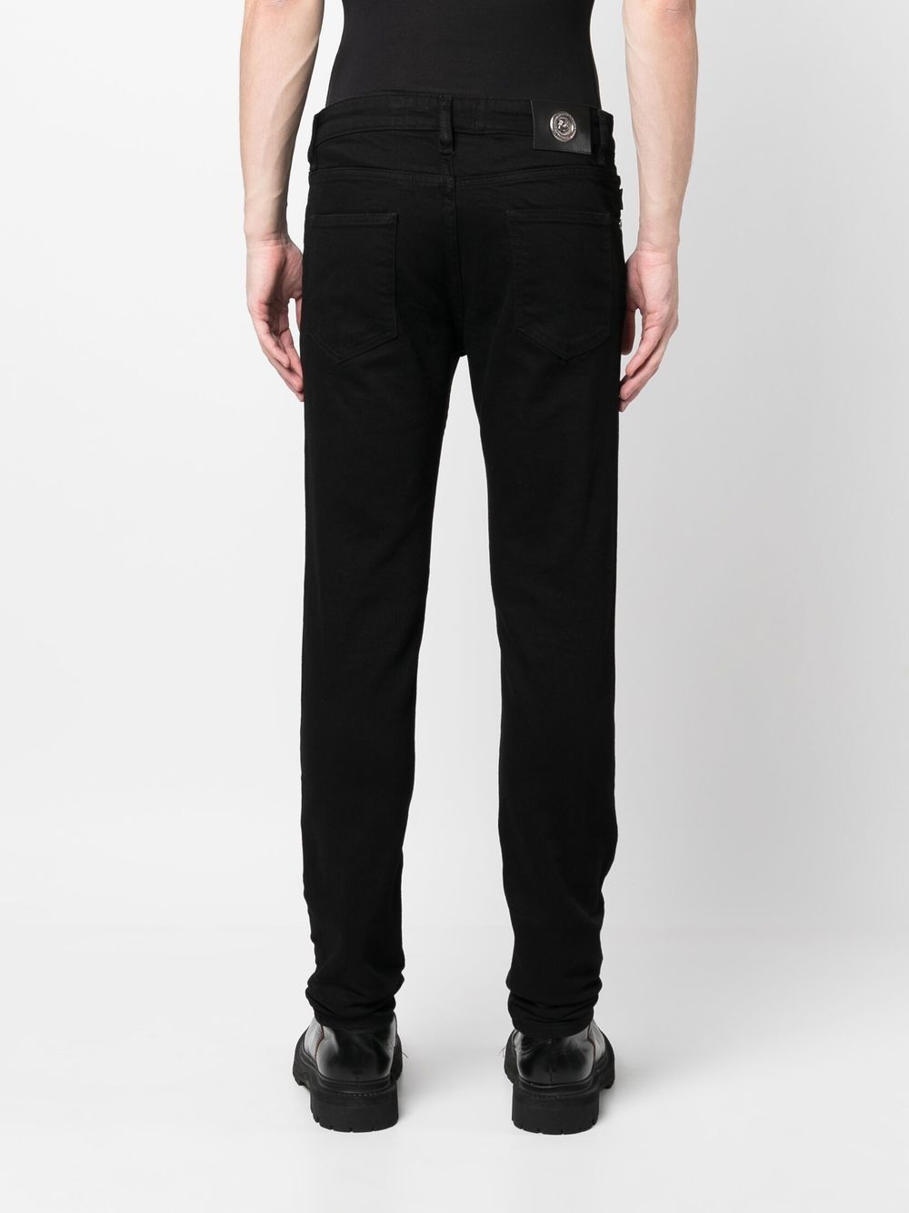 Shop Just Cavalli Logo-patch Skinny Jeans In Black