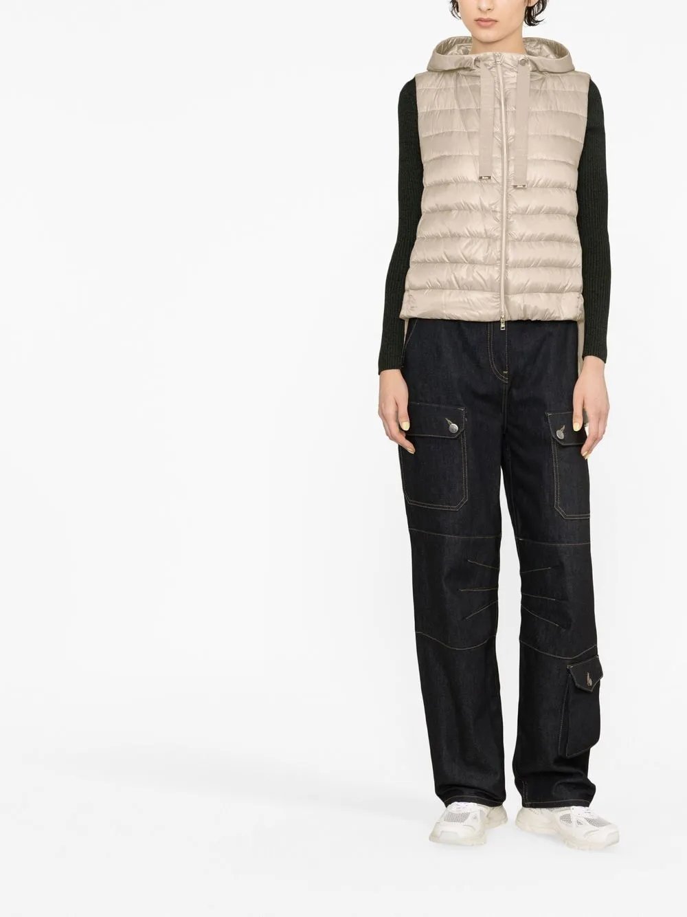 Herno Bodywarmer met capuchon - Beige