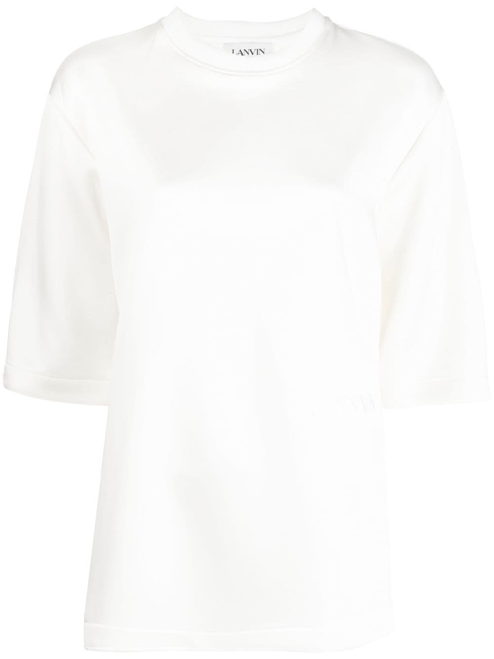 

Lanvin embroidered-logo satin T-shirt - White