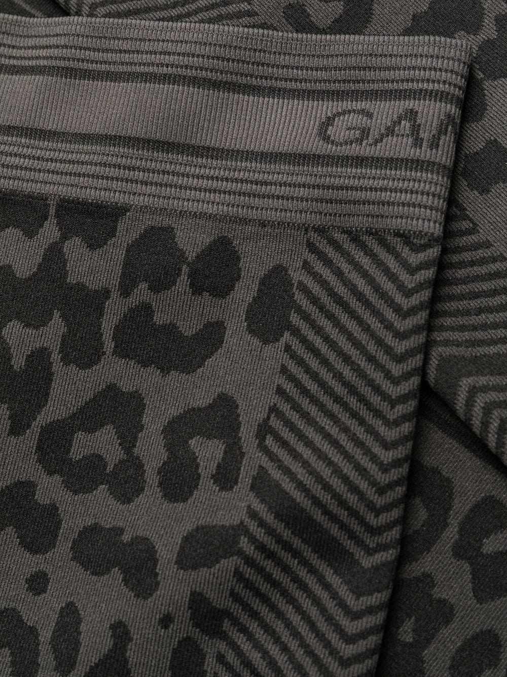 Shop Ganni Leopard-print Leggings In Black