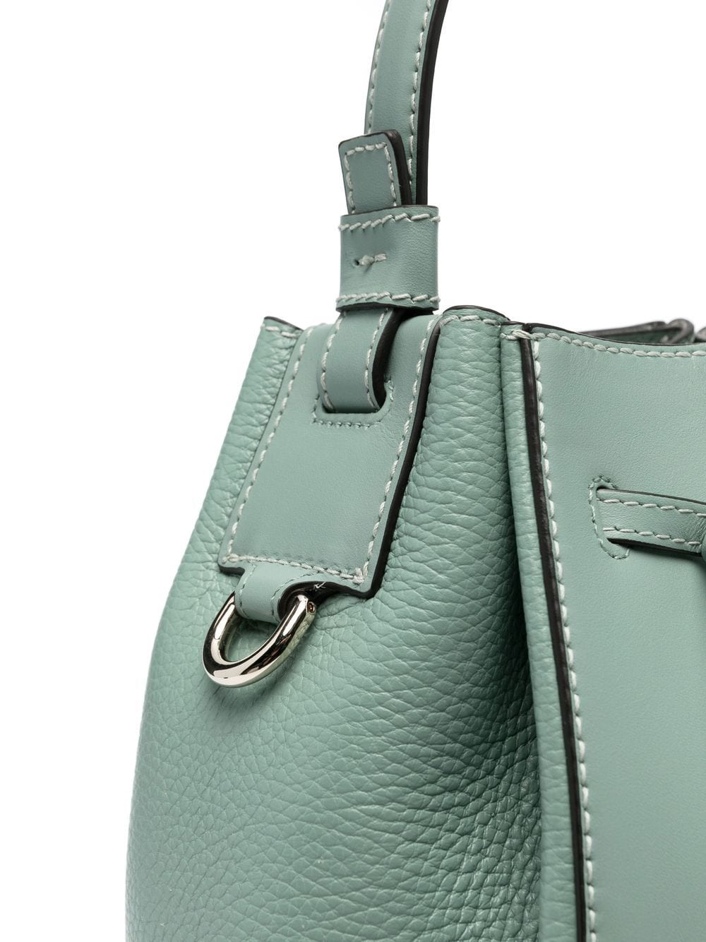 Shop Furla Drawstring-fastening Leather Bucket Bag In Green